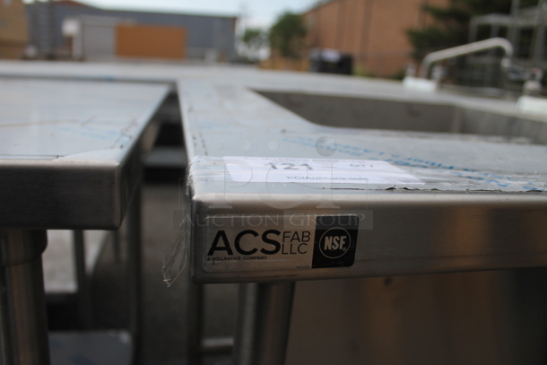 BRAND NEW! Stainless Steel Commercial Table w/ Sink Bay, Faucet, Handles and Under Shelf. - Image 5 of 11
