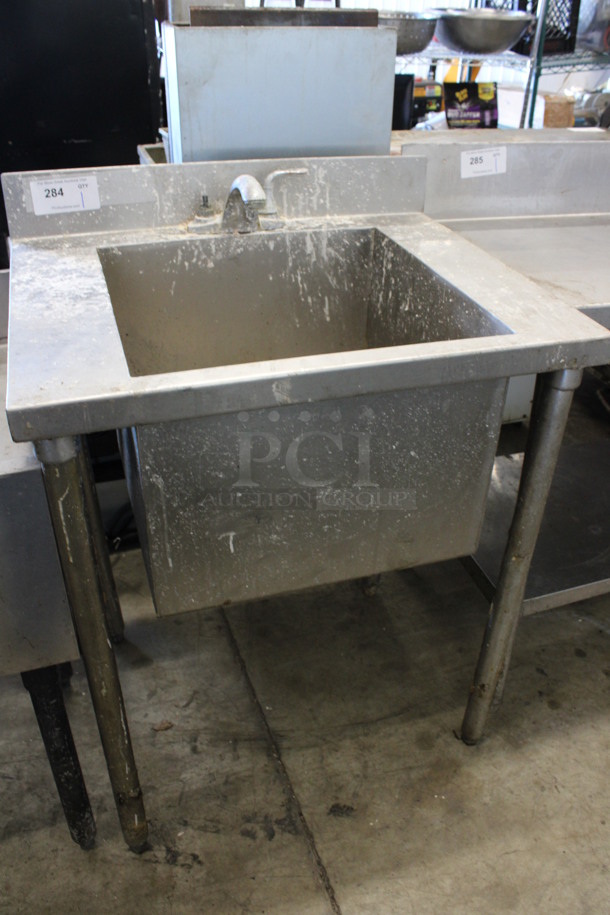 Stainless Steel Commercial Single Bay Sink w/ Faucet and Back Splash. 28x22x38.5 - Image 2 of 5