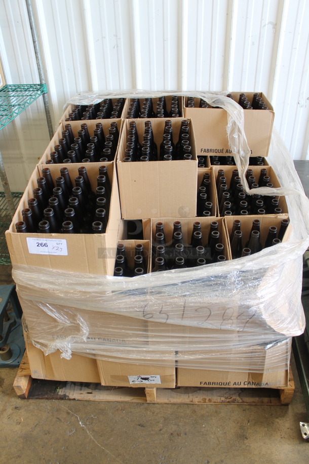 ALL ONE MONEY! PALLET LOT of 23 Boxes of 24 Brown Glass Beer Bottles - Image 1 of 5