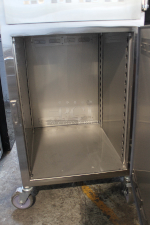BRAND NEW! 2022 Alto Shaam 1200-UPS Commercial Stainless Steel Double Deck Heated Holding Cabinet With Steel Racks On Commercial Casters. 120V, 1 Phase. Tested and Working!   - Image 4 of 8