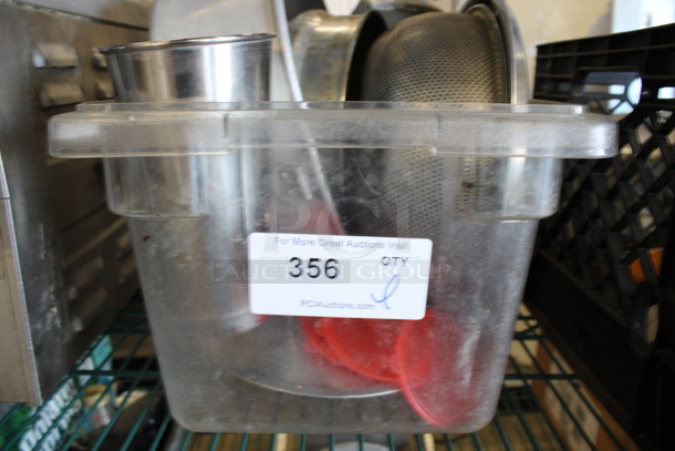 ALL ONE MONEY! Lot of Various Items Including Baking Pans, Strainer and Metal Pieces in Clear Poly Bin! - Image 4 of 4