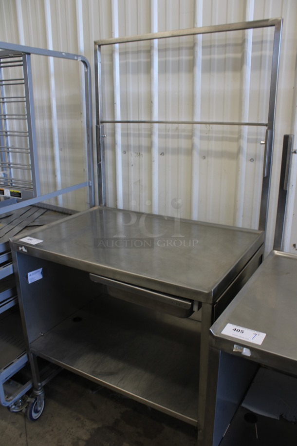 Winholt Stainless Steel Commercial Portable Table Work Station w/ Drawer and Under Shelf on Commercial Casters. 36x28x71 - Image 3 of 5