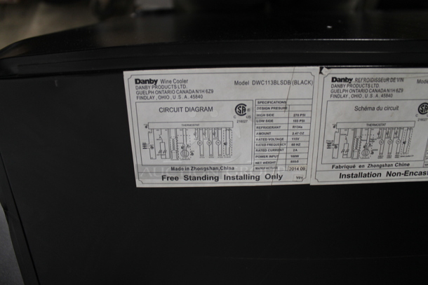 BRAND NEW SCRATCH AND DENT! Danby DWC113BLSDB 38 Bottle Freestanding Dual Zone Wine Cooler Merchandiser. 115 Volts, 1 Phase. Tested and Working! - Image 4 of 4