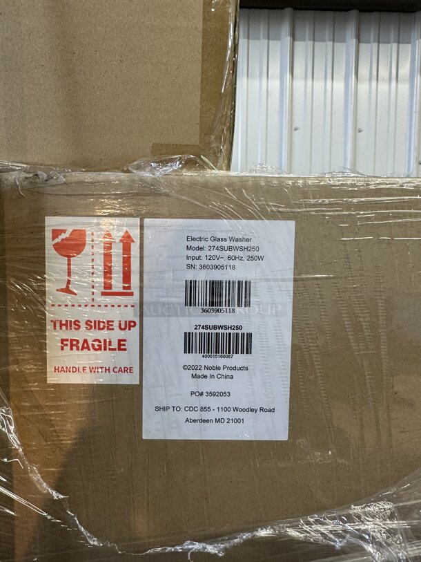 PALLET LOT OF 32 Noble 274SUBWSH250 Products Last Call Heavy-Duty Submersible Five Brush Electric Glass Washer. Consignor States: "Belt quality is poor and may shred over time with use. Water seals are not very good and once the water gets in the machine, it trips the GFI. The unit will not work again until completely dried out." 120 Volts, 1 Phase. 32 Times Your Bid! - Image 3 of 4