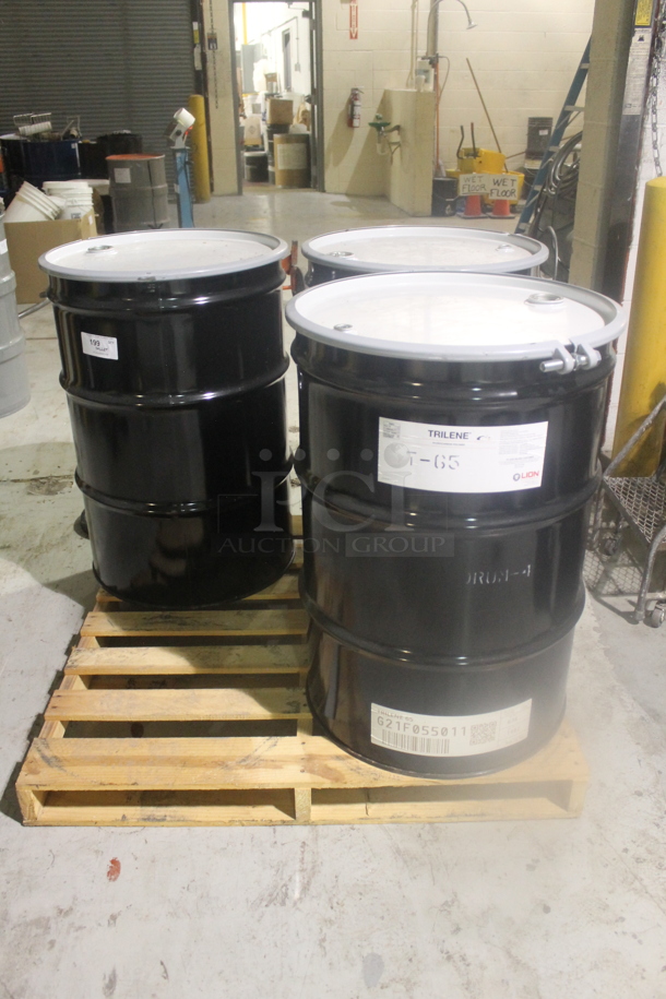 ALL ONE MONEY! PALLET LOT of 3 Barrels; Trilene Hydrocarbon Polymer.  BUYER MUST REMOVE. - Image 1 of 5
