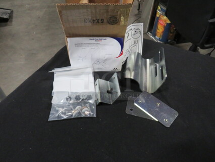 One NEW Hands Free Stall Lock With Hardware By Monroe. 