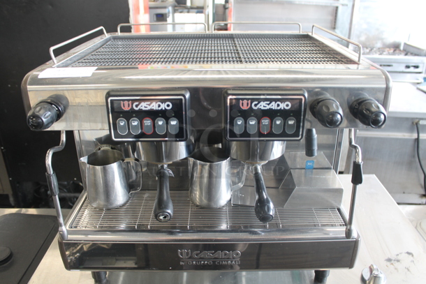 Casadio Stainless Steel Commercial Countertop 2 Group Espresso Machine w/ 2 Portafilters and 2 Steam Wands. - Image 1 of 6