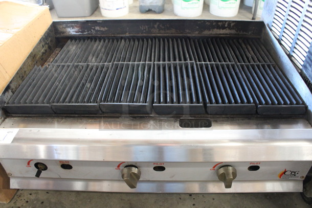 CPG Stainless Steel Commercial Countertop Natural Gas Powered Charbroiler Grill. 36x27x17