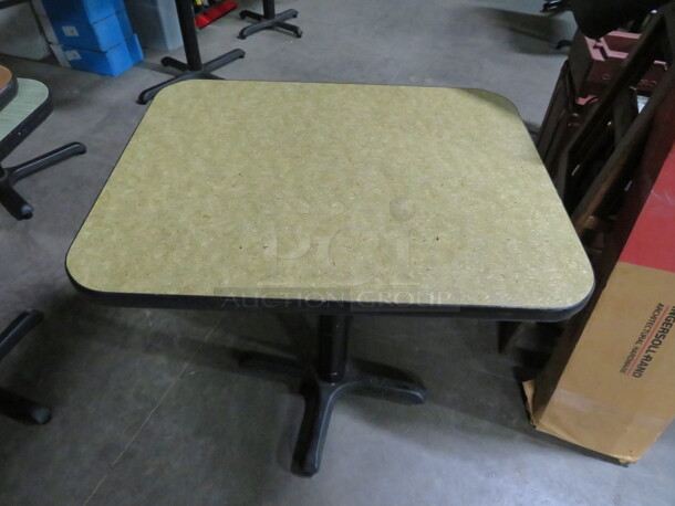 One Beige Laminate Table Top On A Pedestal Base. 30X24X30 - Image 1 of 2