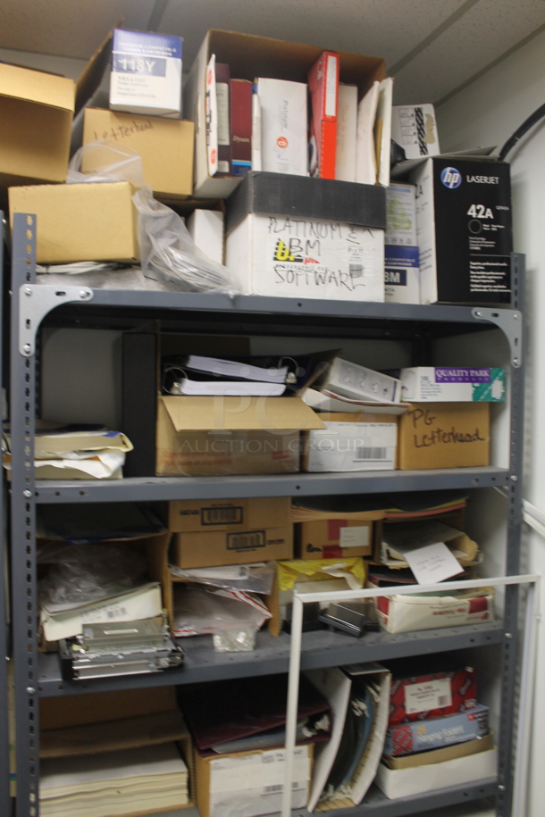 ALL ONE MONEY! ROOM LOT of Various Items Including Tables, Metal Shelving, Office Chair and Computer. BUYER MUST REMOVE. - Image 6 of 12