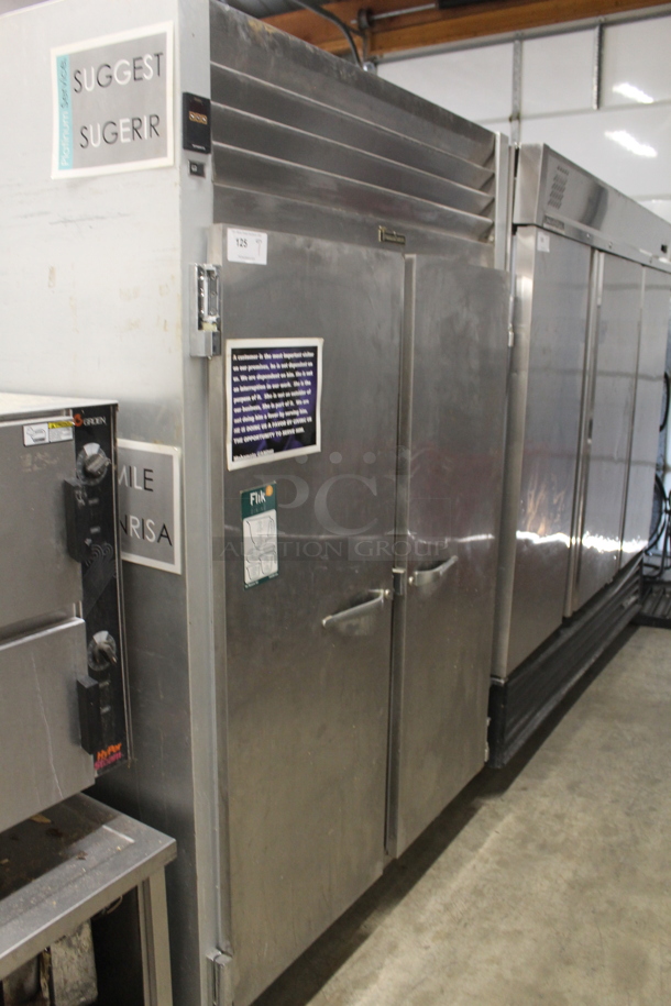 Traulsen G20010 Commercial Stainless Steel Two-Door Reach-In Cooler With Polycoated Shelves And Pan Racks. 115V, 1 Phase. Tested and Powers On But Does Not Get Cold - Image 2 of 6