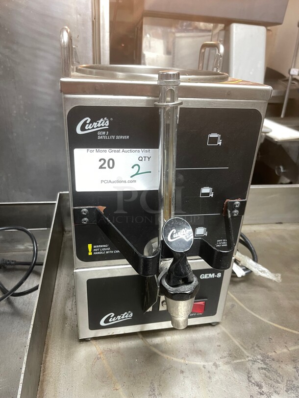 Working! Curtis GEM-3/GEM-8  1.5 Gallon Satellite Commercial Coffee Server With Warmer Stand NSF 115 Volt Tested and Working!