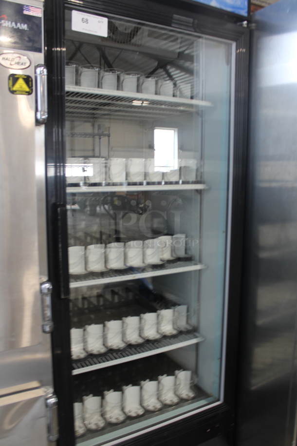 Spartan SGM-23RV Metal Commercial Single Door Reach In Cooler Merchandiser w/ Poly Coated Racks and Drink Sliders on Commercial Casters. 115 Volts, 1 Phase. Tested and Powers On But Does Not Get Cold - Image 3 of 8