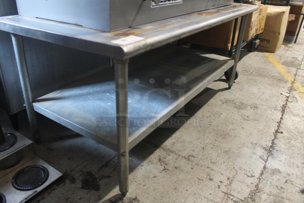 Commercial Stainless Steel Work Table With Undershelf on Galvanized Legs. - Image 2 of 2
