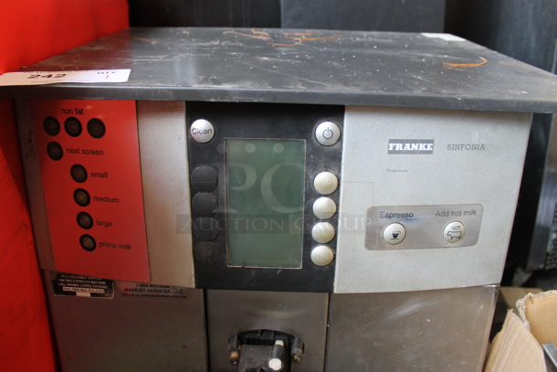 Franke Sinfonia Metal Commercial Countertop Automatic Coffee Espresso Machine. Missing Hoppers. - Image 2 of 7