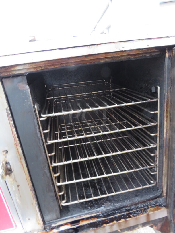One Blodgett Half Size Electric Convection Oven With 5 Racks, On Stainless Steel Table With SS Under Shelf On Casters. 30X27X50 - Image 2 of 2