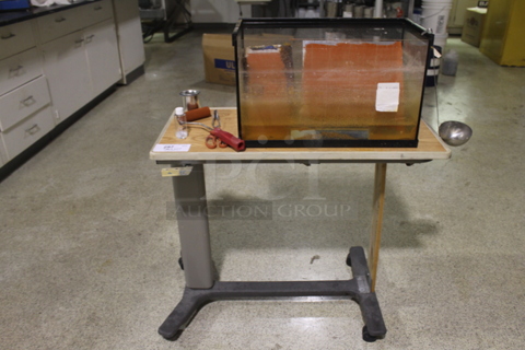 Wood Pattern Table w/ Contents including Tank.