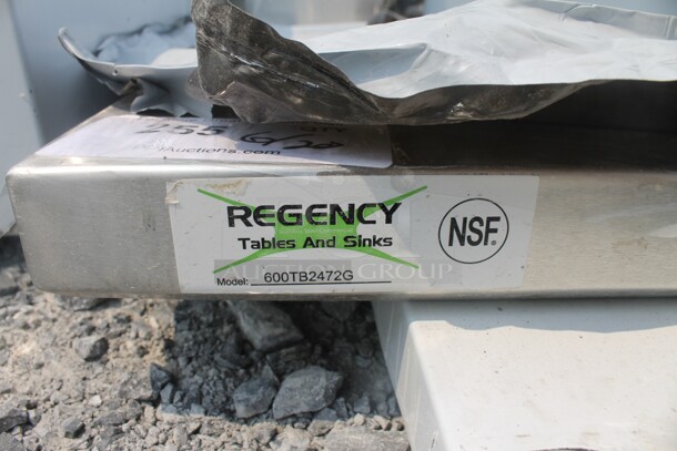 BRAND NEW SCRATCH AND DENT! Regency 600TB2472G Commercial Stainless Steel Disassembled Work Table With Undershelf And Galvanized Legs - Image 4 of 4