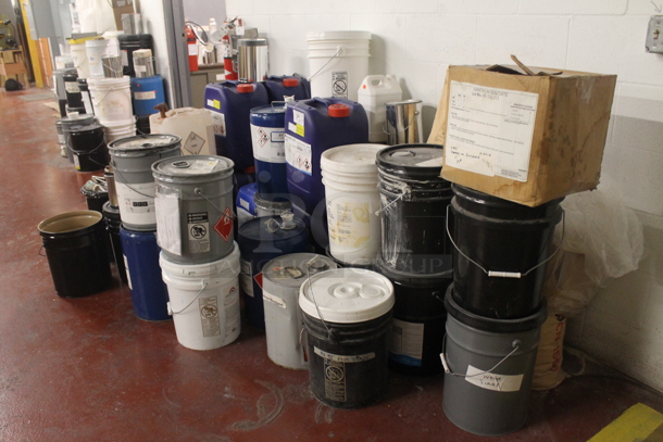 ALL ONE MONEY! Lot of Various Buckets Including Ammonium Benzoate, Chiguard 5350 and Flammable Liquid. BUYER MUST REMOVE. - Image 3 of 11