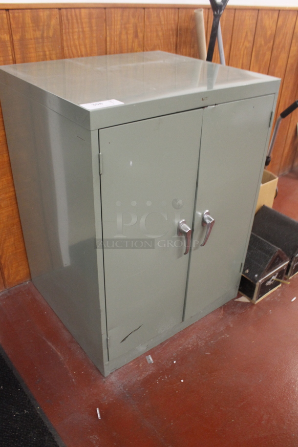Green Metal 2 Door Cabinet w/ Contents. - Image 2 of 4