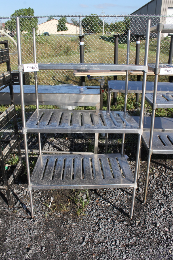 Metal 3 Tier Shelving Unit. BUYER MUST DISMANTLE. PCI CANNOT DISMANTLE FOR SHIPPING. PLEASE CONSIDER FREIGHT CHARGES. - Image 1 of 3