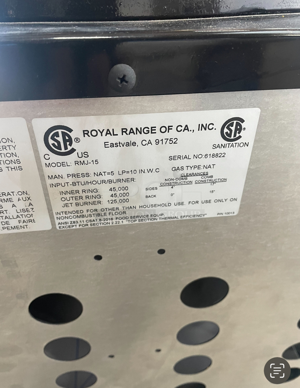 Brand New Royal Range RMJ-15-WOK Range Nat Gas, Brand New - Image 4 of 5