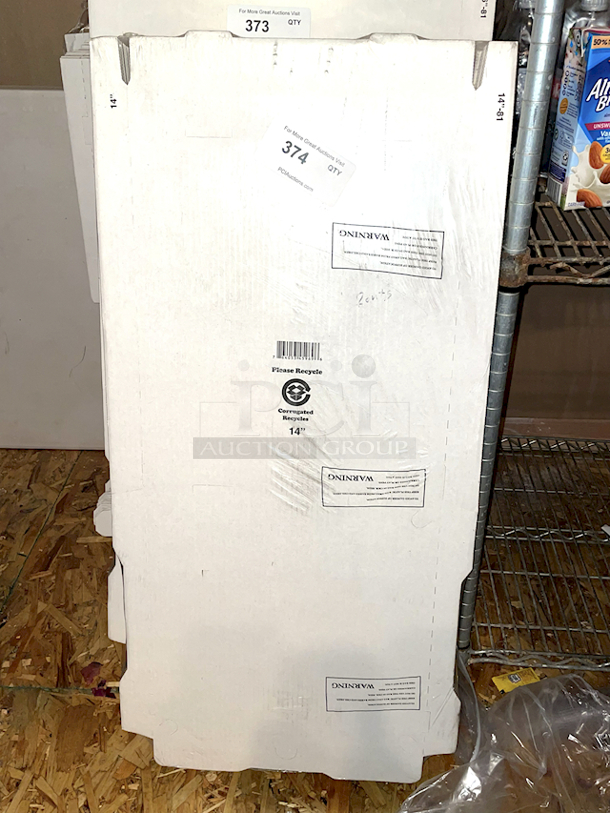 NICE! Pack of 14" Corrugated Flat White Pizza Boxes.  - Image 1 of 1