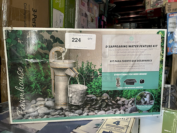 Gardenique 20.39-in H Resin Fountain Statue Outdoor Fountain Pump Included. The fountain topper dimensions are 11-in x 7-in x 17-in
The bucket dimensions with handle are 5.6-in x 5.2-in x 7.7-in
The basin dimensions are 26.9-in x 20.7-in x 9.5-in
The basin holds up to 8 gallons of water - Image 3 of 5