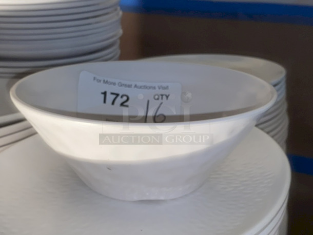 BEAUTIFUL!! World Bell Melamine 8” Round Noodle Bowls, White, Textured. 16 Your Bid - Image 3 of 4