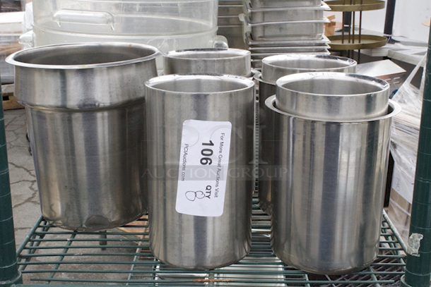 Steel Bain Marie Pots and Insets. 8x Your Bid. 