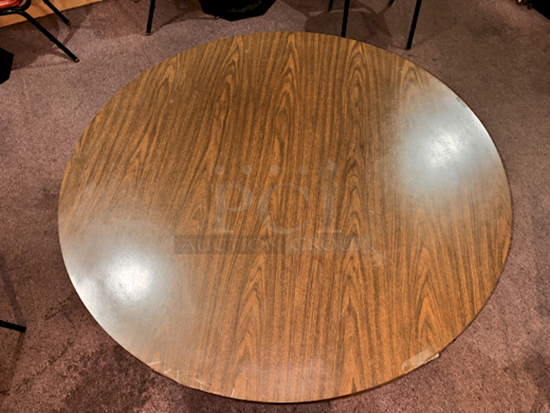 SWEET! 50" Round Wood Table Top With Weighted Octagon Base. 50x29 - Image 1 of 4
