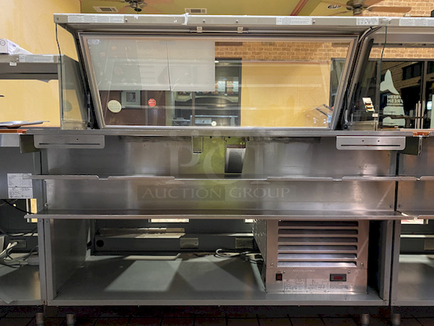 AMAZING! 60" Duke Model SUB-CP-TC60M Sandwich Prep station w/ Tri-Channel Cold Pan, 2 Poly Cutting Boards and Retractable Sneeze Guard. 120 Volts, 1 Phase. 60x34.5x57.

Tested, In Perfect Working Order.  - Image 4 of 6