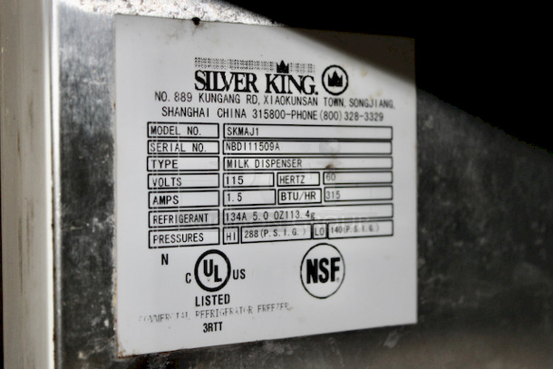 BEAUTIFUL! Silver King Single Valve Milk Dispenser With Platform SKMAJ1. In Working Order. 
15-1/2"W x 17-1/8"D x 39-1/2"H - Image 6 of 6