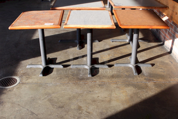 TRIPLE THREAT!! (3) 30x34x29-1/2 High Quality Solid Wood Tables With Bases. 
