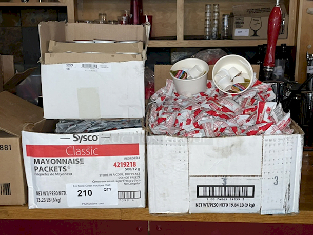 ALL FOR ONE! Smucker's Syrup, Sysco Classic Mayonnaise Packets, House Recipe Fancy Tomato ketchup Packets, Butter Packs - Image 2 of 7