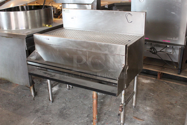 SUPERB! Glastender DBA-36 Underbar Drainboard With Speed Rail, Freestanding - 36"W x 19"D - Image 1 of 5