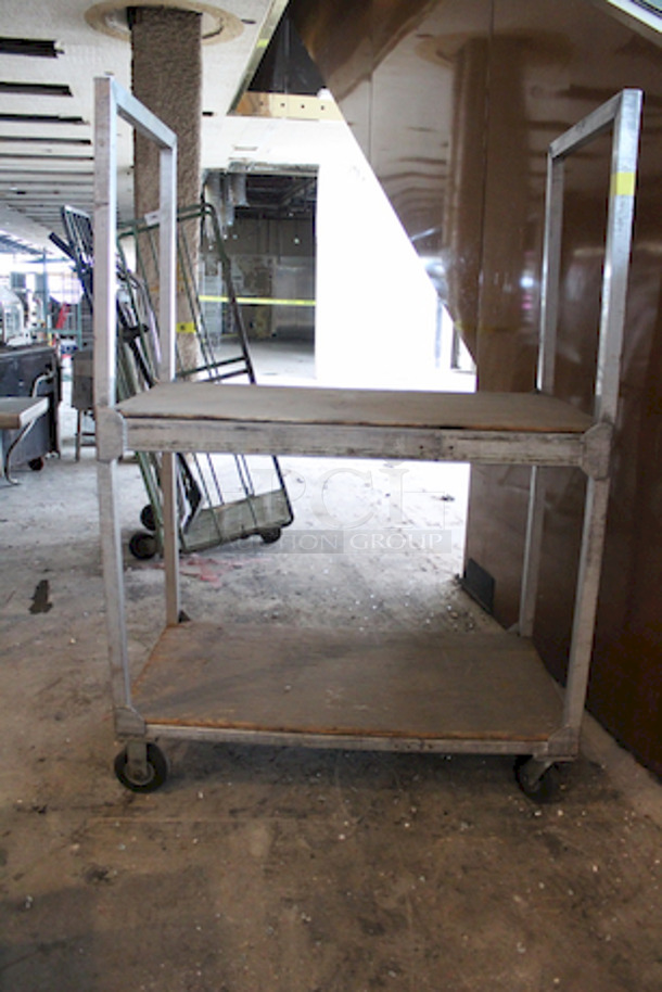 ULTRA HEAVY DUTY!! Fixed 2 Shelf Transport Rack. Approximately 36x24x60 - Image 1 of 4