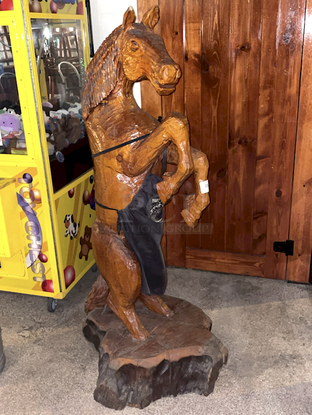 OUTSTANDING! Hand Carved Horse, Wood, Title: "Stud" By Artist: Dave Clarke.  - Image 9 of 9