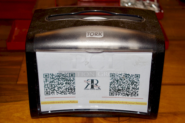 PERFECT! Tork Xpressnap 6232100 Black Tabletop Interfold Napkin Dispenser N4. 4x Your Bid - Image 1 of 1