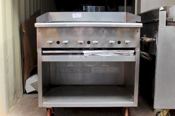 NEW! Montague Legend UF-36R Heavy-Duty Gas Underfired Broiler – Radiant Style Range With Cabinet Base On Commercial Casters - Image 4 of 8