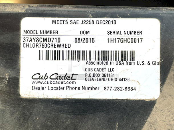 Club Cadet Model#: 37AY8CMD710 Challenger 750 Crew UTV With Attached Plow!! TESTED! RUNS GREAT!! 4x4 - 1200lbs Tow Capacity - 735cc Engine - Hard-Top Roof - Quick-Release Windshield - Front-Mount Winch - Digital Dash Display - Bumper Guard - Large Profile 26" Off-Road Tires - Dump Bed
 - Image 6 of 12