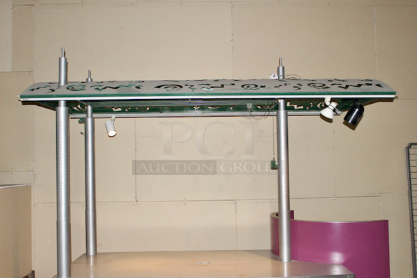 AWESOME!! Kiosk With Point of Sales Station, Locking Drawers, Track Lighting. On Commercial Casters. 115x60x105. 115v - Image 5 of 10