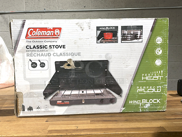 NEW! IN THE BOX! Coleman Classic Stove, 2 Burner, Propane.  - Image 1 of 1