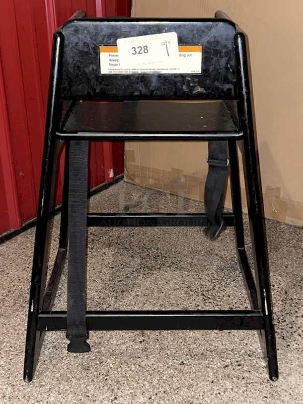 Wooden Highchair With Safety Straps, Black. - Image 8 of 9