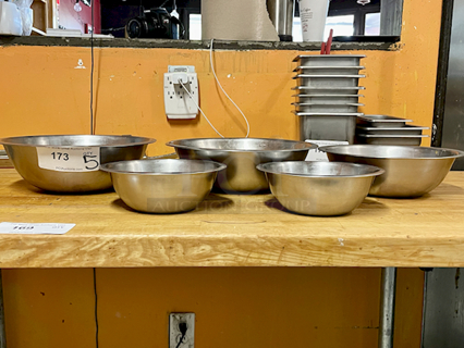 Stainless Steel Mixing Bowls - Graduated Sizes. 5x Your Bid