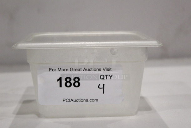 Cambro EN 63-1 Camware 1/6 Pans, 4” Deep
63⁄8" x 615⁄16"x4”
4x Your Bid
 - Image 2 of 6