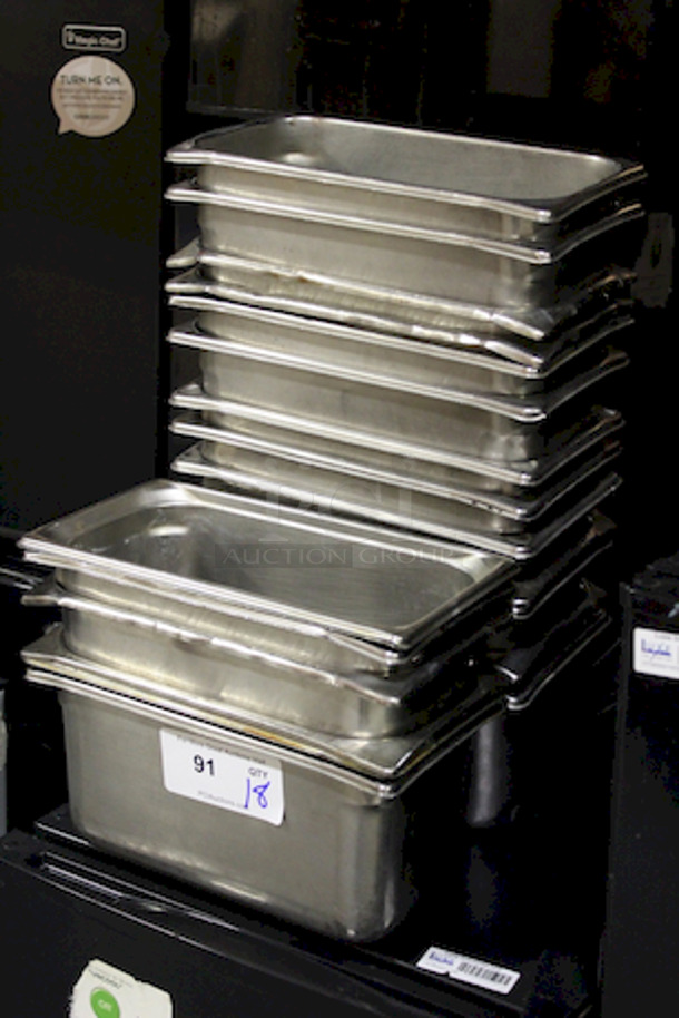 Set of 18 Stainless Steel 1/3 Pans, 6" Deep. - Image 3 of 4