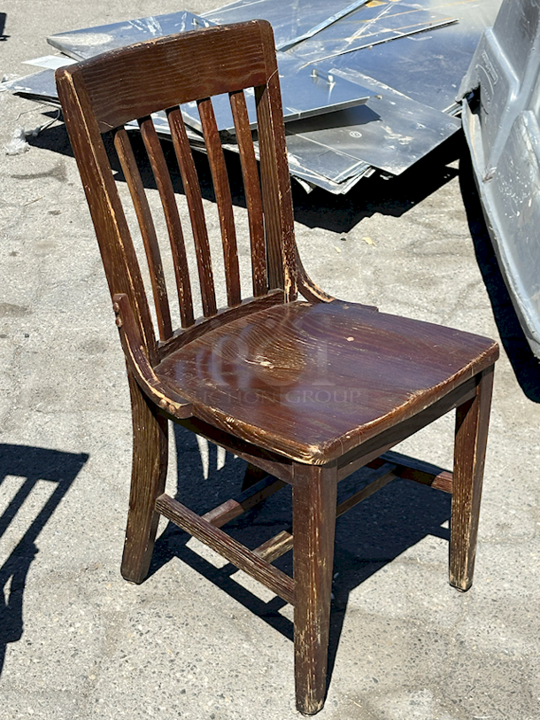SOLID WOOD! Dining Chairs - Vertical Slat School House Style. 2x Your Bid