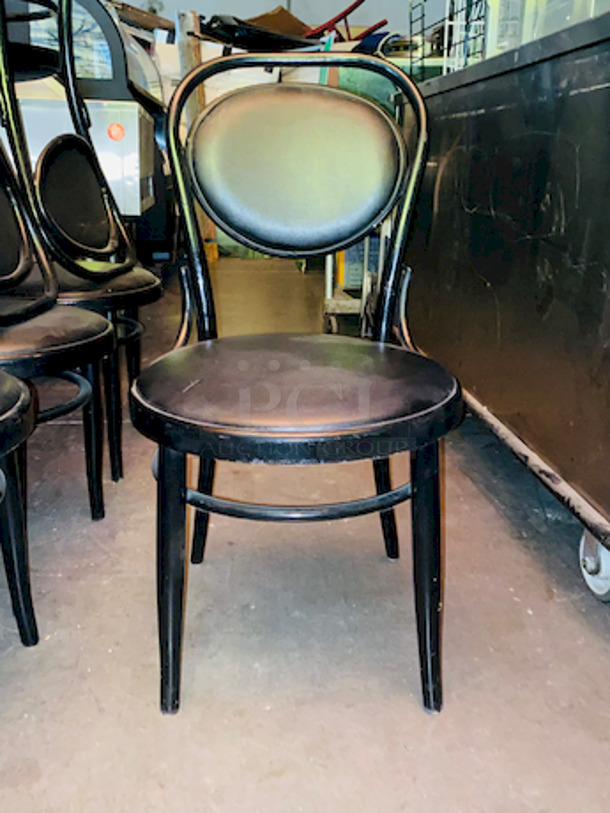 NICE!! LOT of 12 Padded Metal Chairs, Black. 

12X Your Bid - Image 2 of 5