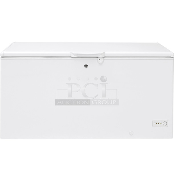 BRAND NEW SCRATCH AND DENT! GE FCM16DLWW White Metal Chest Freezer. Tested and Working! - Image 1 of 5